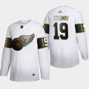 Herren Detroit Red Wings Eishockey Trikot Steve Yzerman #19 Golden Edition Weiß Retired Authentic